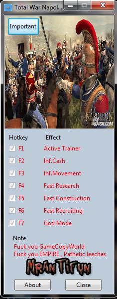 total war napoleon definitive edition trainer|Total War Napoleon Trainer .